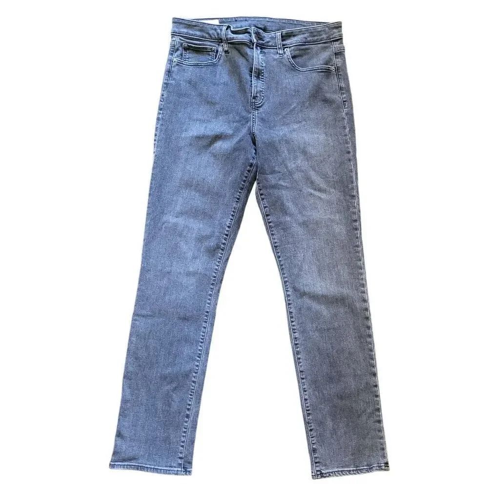 GAP Jeans Women's 14 Long Tall Black Washed Classic Straight High Rise